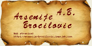 Arsenije Broćilović vizit kartica